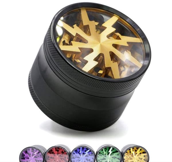Smoking Pipes Window eight tooth lightning smoke grinder 63MM four layer flat aluminum alloy metal smoke grinder