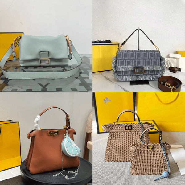 Summer 2025 Luxury Designer Peekaboo Soft Bag Vintage Woman Mamma Baguette Handbag Shoulder Bags Leather Canvas Messenger Bag Designer Purse Wallet Crossbody Bag