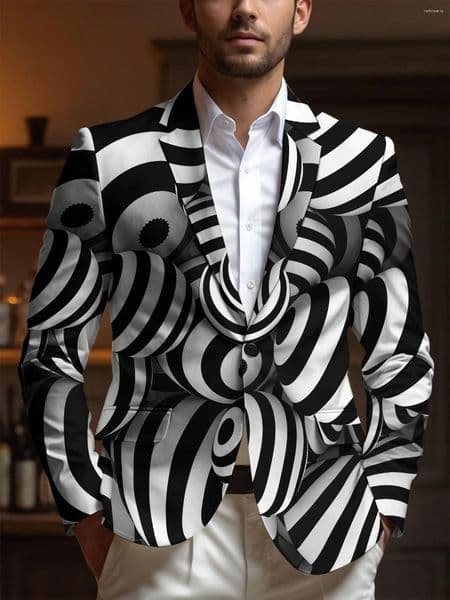 Men's Suits Stylish Christmas Theme 2025 Men 3D Digital Printed Suit Great For Cos Party Stage Nightclub Shiny Cool Performance Casual