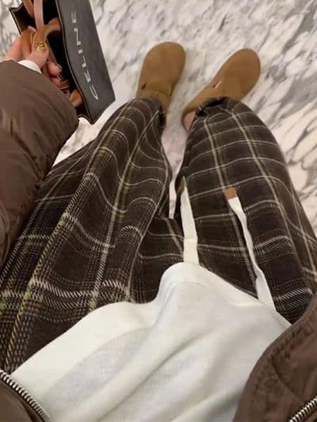 Men's Pants Retro Plaid Casual Straight-cut Fashion Chinese Style Loose Ins Handsome