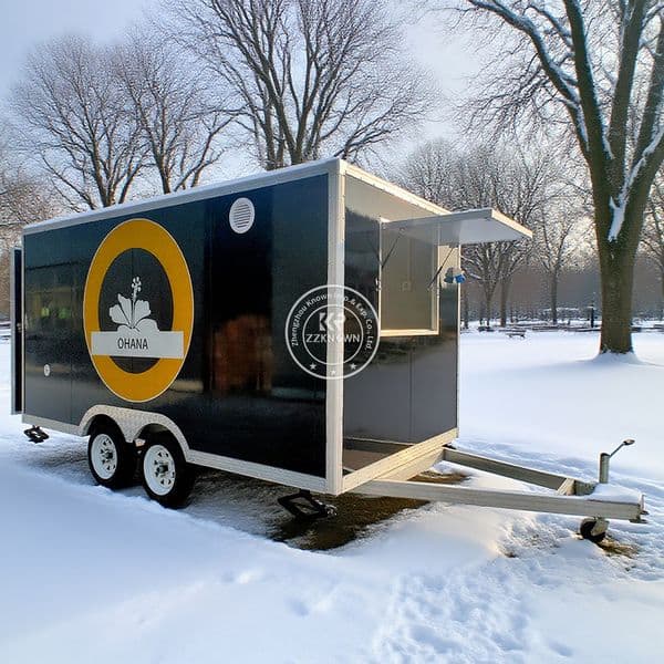 Mobile Food Truck Trailer Fully Equipped Custom Size Color Mobile Kitchen Hot Dog Cart Concession Fast Food Truck For Sale Usa