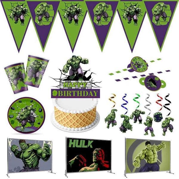 Super Hero Hulk Party Supplies Decorations Kids Birthday Disposable Tableware Tablecloth Cups Plates Party Theme Favors Boy Set X250805