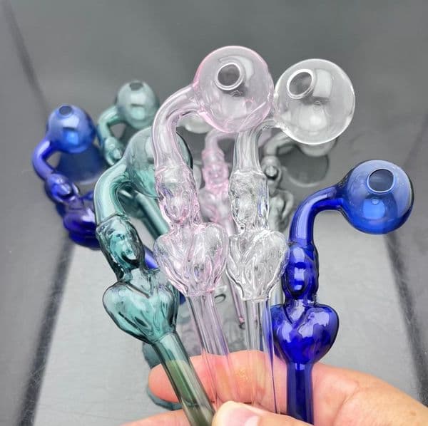 Glass Oil Burner Pipes hookah Glass Smoking bongs Smoke Pipes New color Hot selling extended bubble curved pot, beautiful glass pipe