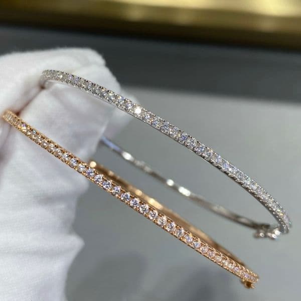 Designer quality Pure bracelet For Women Gold Bangle Move Diamond Wedding Around Rivet 6cm