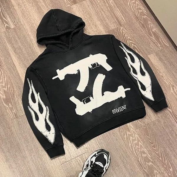 Vintage High Street Personalized Letter Printed Hoodie Y2K Harajuku Gothic Punk Men and Women Sportswear streetwear 250806