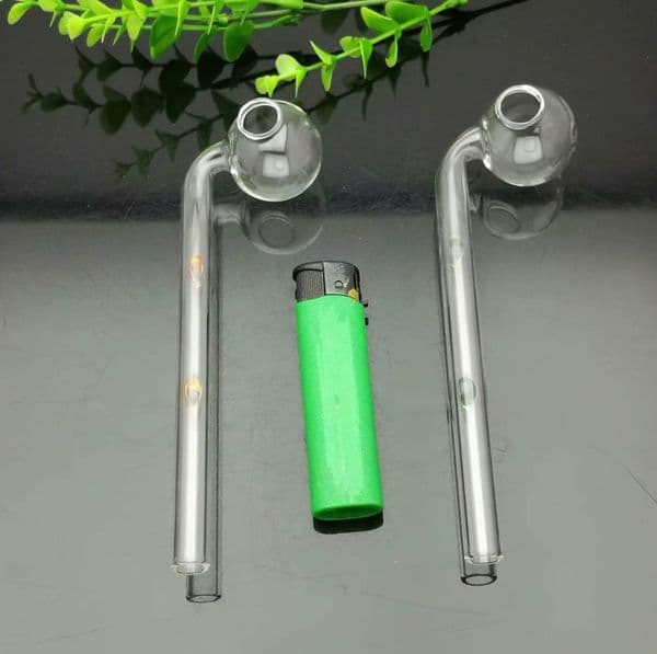 Glass Oil Burner Pipes hookah Glass Smoking bongs Smoke Pipes 2-point glass long curved pot