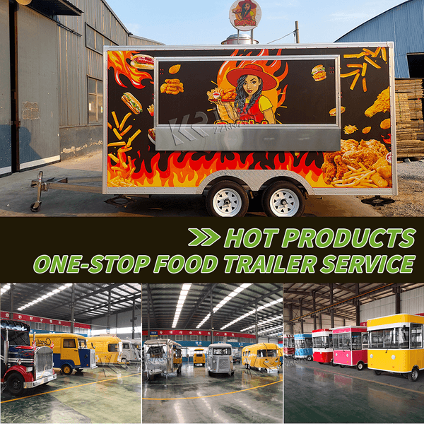 Customized Mobile Restaurant Coffee Shop Kiosk Fast Food Truck Trailer Fully Equipped Outdoor Mobile Food Trailer For Sale