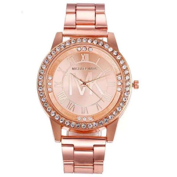 Michael Watch Michaelly Korsly watch MIKE watch Fashion Roman Numeral Dial with Diamond Inlay, Personalized Steel Band Watch, Bestselling Unisex Watch