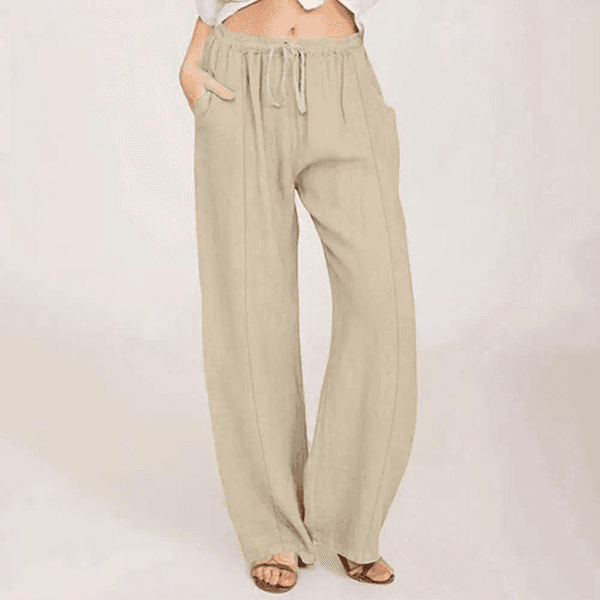 Women's Pants Women Yoga Drawstring Waist Ankle-Length Casual Summer Trousers With Pockets Solid Color Loose Fit Long