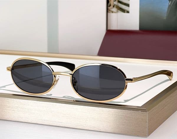 Fashion trend designer mens women sunglasses 1942S Vintage unique oval metal sun glasses summer avant-garde trendy style Anti-Ultraviolet protection Come with