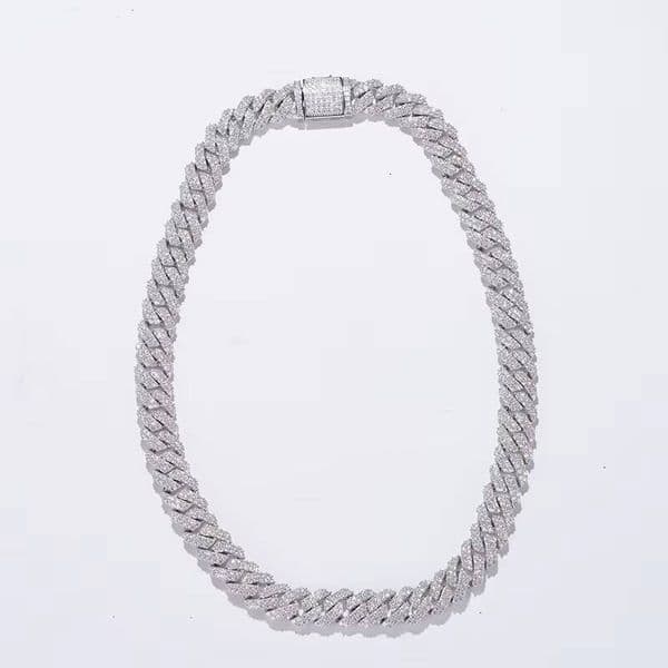 12mm Hip Hop Custom Jewelry VVS Moissanite 925 Sterling Sliver Diamond Iced Out Cuban Link Chain Necklace Bracelet