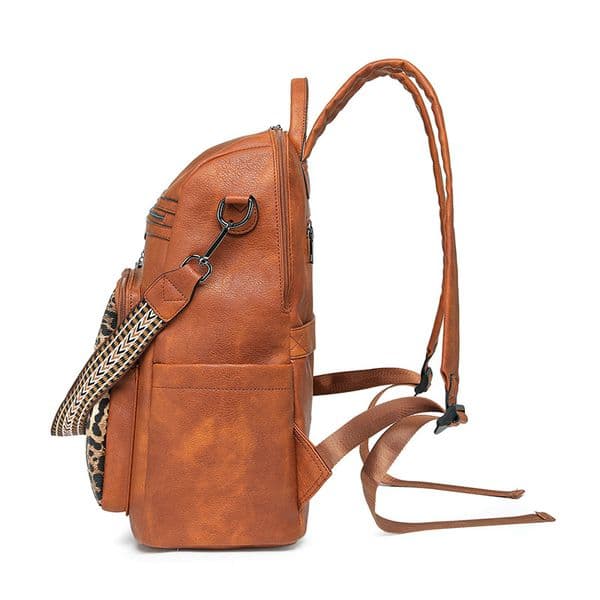 F442-Women's Backpack PU Business Bag New Cross-border Large Capacity Computer Backpack
