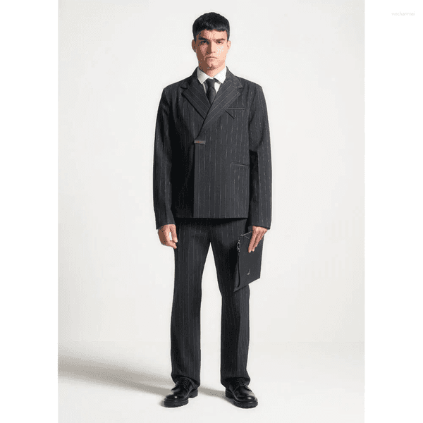 Men's Suits Black Grid Men Suit Single Breasted High Quality Notch Collar Business Formal Occasion Customize Male Clothing Stylish Special