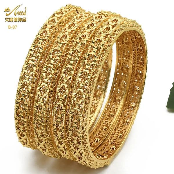 ANIID Bangles For Women Indian Jewelry Gold Color Bracelets Dubai Wholesale African Bracelet Moroccan 250805