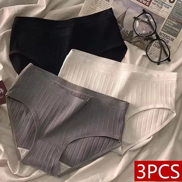 3PCSSet Sports Style Cotton Womens Panties Girls Underwear Breathable Mid Waist Shorts Sexy Lingerie Plus Size Solid Briefs 250807BANJIA