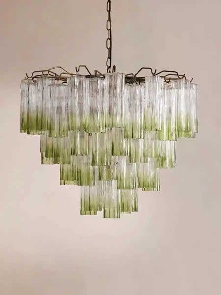 Texture Glass Chandeliers Transparent Gradient Green Italian Design Vintage Home Hanging Lamps for Ceiling Living Room Lustre X250807