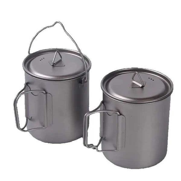 750ml 900ml Titanium Camping Pot Ti Cooking Pot Ultralight Folding Handle Y250807