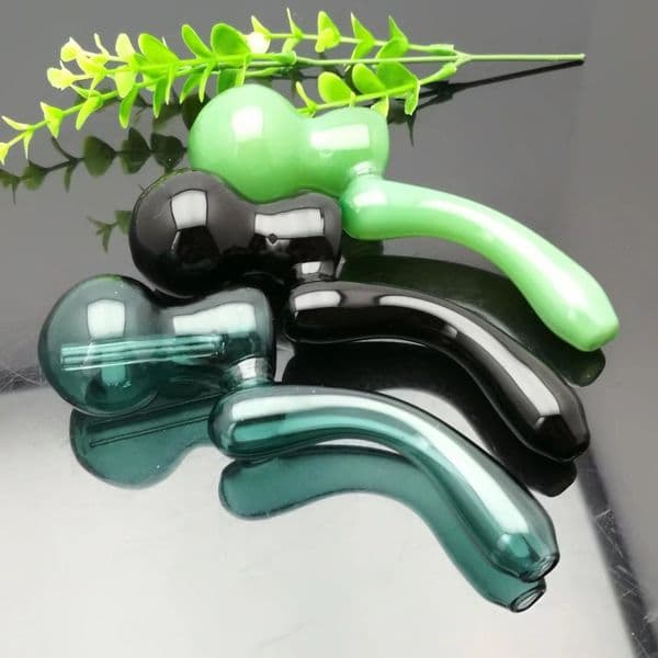 Glass Oil Burner Pipes hookah Glass Smoking bongs Smoke Pipes Colorful curved gourd glass pipe