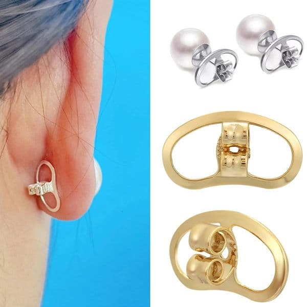 4Pcs Big Earring Lifters Metal Stoppers Backings Pierced Safety Ear Back Fastener For Jewelry Making Accessories Finding 250804