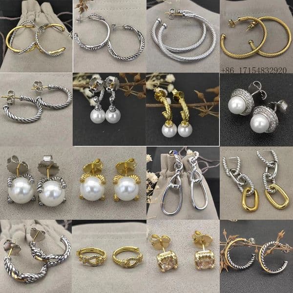 2025 New High Quality Fashion DY Jewelry Retro Versatile Women's Earrings Valentine's Day Gift
