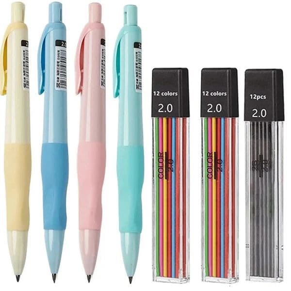 Cute Dolphin 2mm Mechanical Pencils Set Carpenter Drafting HB Pencil 2.0 mm for Drawing Writing Sketching Kawaii School Supplies 250806