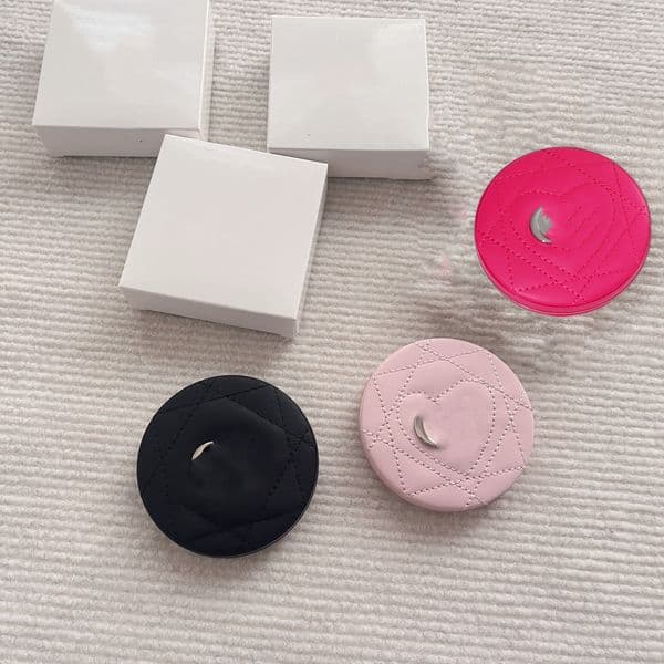 Designer Folding Double Facettes Makeup Leather Portable Hd Make-up Cosmetic Mirror with Gift Box 4 Colours