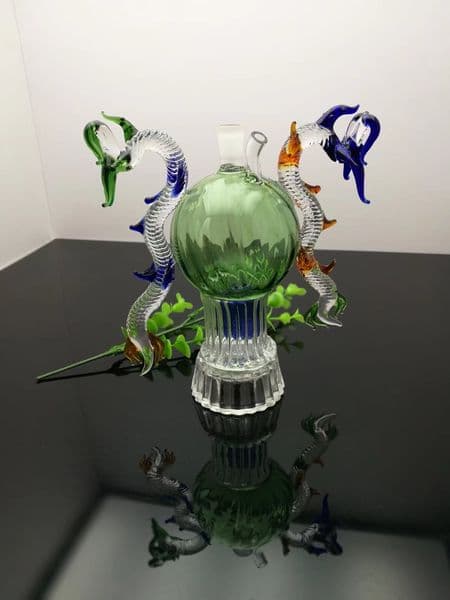 Smoking pipes Ball Glass Oil Burner Pipe Smoking Bowl Water Hookahs bongs Colorful Double Dragon Classic Glass Water Bottle Comes with Accessories