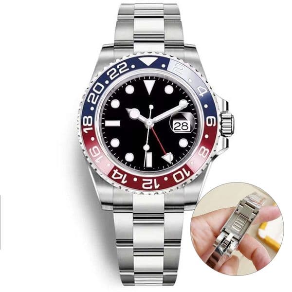 Designer Mens watch Mechanical automatic sapphire Folding Sliding Watches buckle waterproof Wristwatches 904L Stainless Steel Strap 2813 Sapphire glass e2