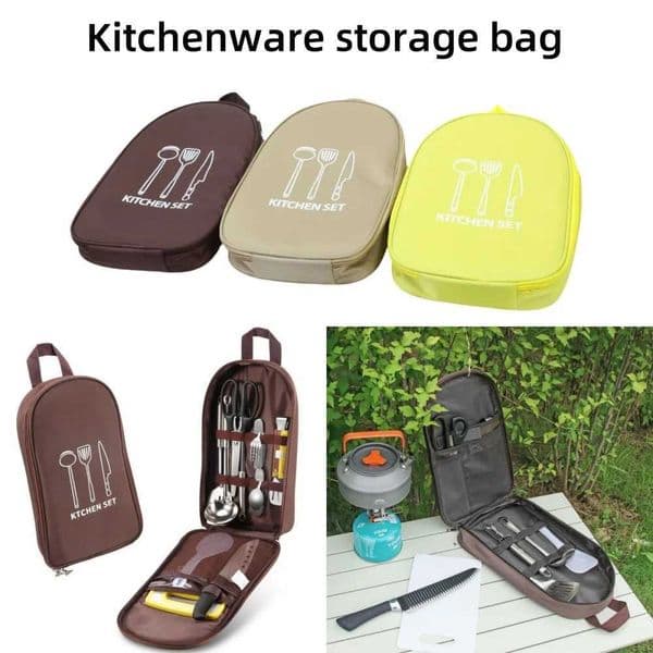 storage Bag Outdoor Camping Kitchenware Carrying Bag Cookware Portable Tableware Picnic Supplies Camping Tools Storage Bag Y250807