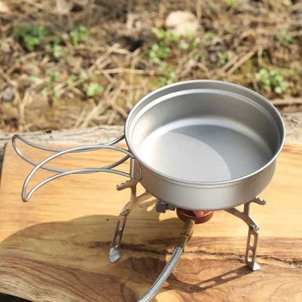 Camping Titanium Cooking Pan 15cm Non-Stick Frying Pan Ultralight Weight Y250807