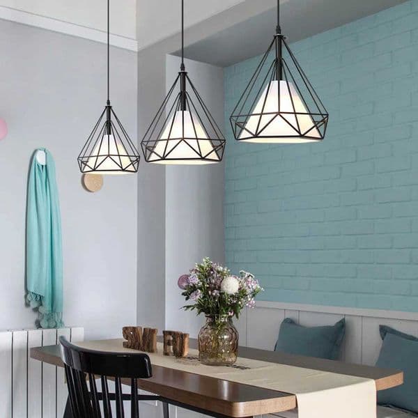 Retro Loft Pendant Lamps Diamond Iron Cage Hanging Ceiling Lights American Kitchen Lighting Industrial Living Room Chandeliers X2508071