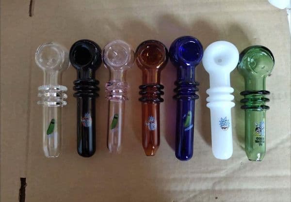 Colored three-wheel printed glass pipe Wholesale Glass Hookah, Glass Water Pipe Fittings, Smoking