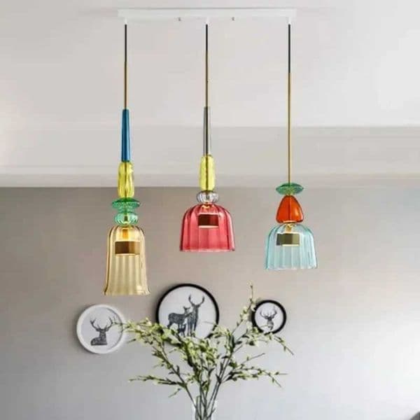Modern Led Colorful Glass Pendant Lights For Kitchen Dining Room Island Restaurant Hanging Lamp Ceiling Chandeliers Decoration X250807
