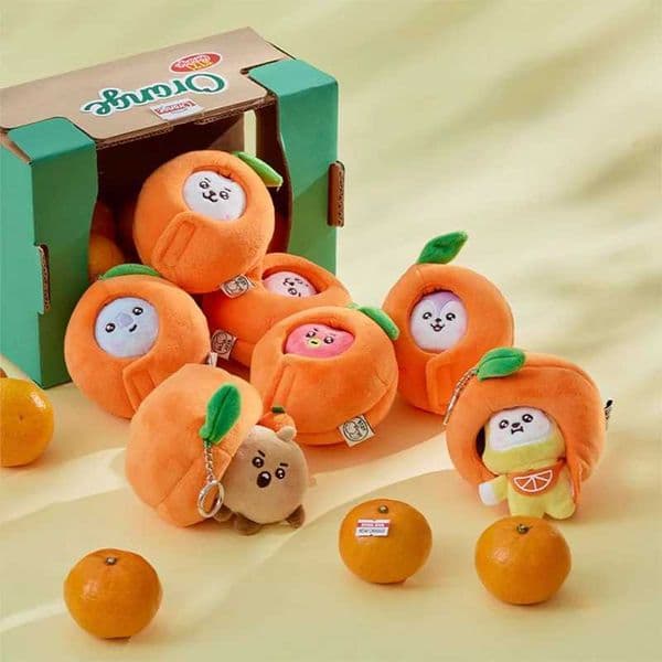 New 10cm Kaii Anime Orange Series Shooky Koya Plush Keychain Cute Rj Cooky Bag Pendant Decoration Girl Gift XJ250807