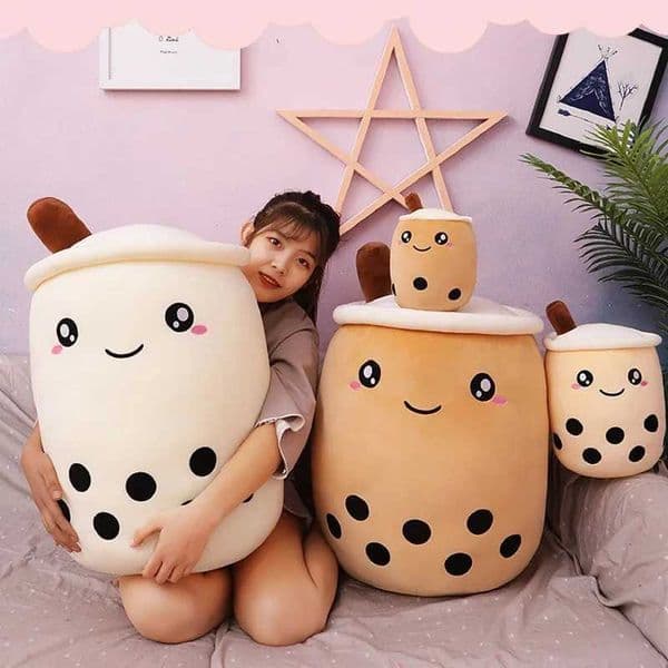 24/70CM Real-life Bubble Tea Plush Toy Boba Milk Tea Plushie Toy Soft Stuffed Hug Pillow Balls Bubble Tea Cup Cushion Gift for Girl XJ250807