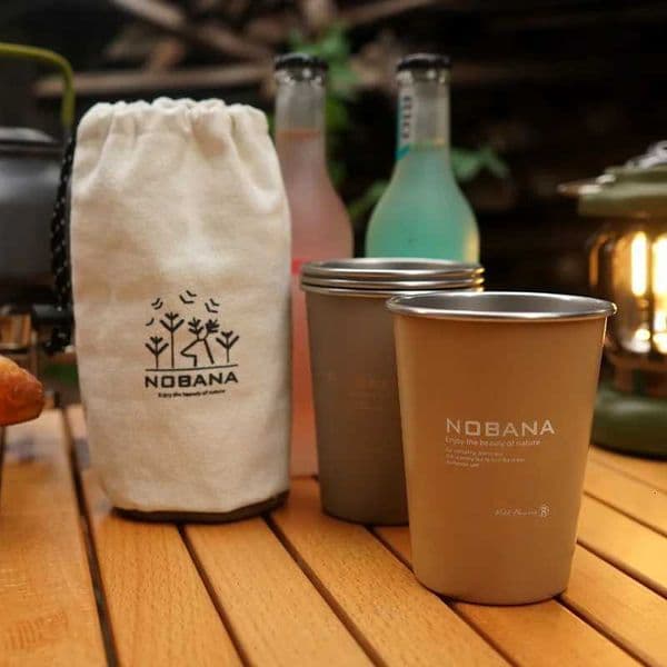 Outdoor Camping Cup 4-Piece Set 304 Stainless Steel Cup Camping Picnic Barbecue Beer Cup Water Cup Coffee Cup Y250807