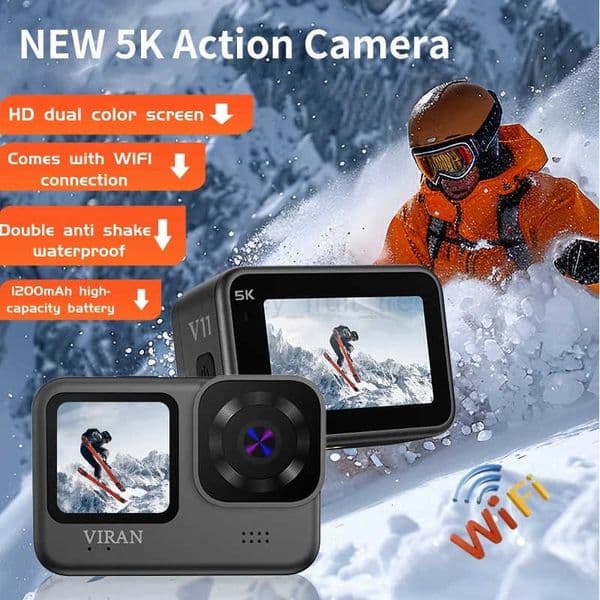 5K Action Camera WiFi 4K 60FPS Dual IPS 2.2 Touch LCD DVR 170 Wide Angle Waterproof 5X Zoom Sport Camera Anti-shake With Remote T250806