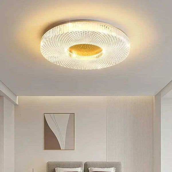 3 Color Dimming Acrylic Ceiling Lamp Round Luxury Modern Led Chandelier Indoor Light Fixture Home Decor for Living Room Corridor X250807