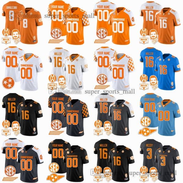 Custom NCAA 2025 College Football Jersey 16 Wallen 9 Iamaleava Dylan Sampson Dont'e Thornton Jr Arion Carter Brooks Moore Josephs Bishop