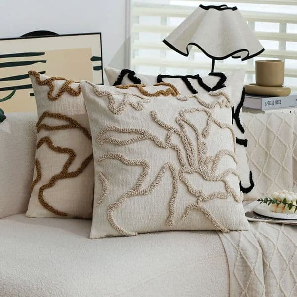 Floral Tufted Cushion Cover Boho Style Decorative Throw Pillow Cover For Sofa Living Room 45x45 Pillowcase Home Decor 250807