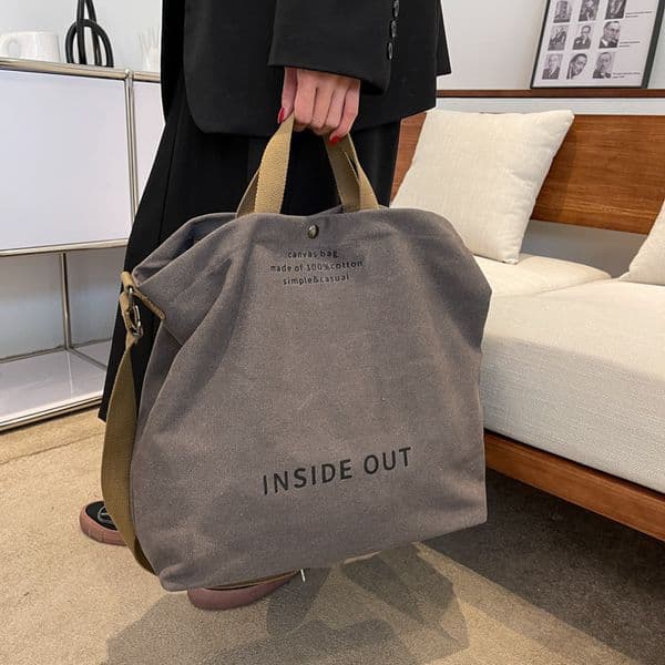 Canvas Shoulder Bag Office Worker Crossbody Bag Large Capacity Student Party Book Bag Handbag Shoulder Backpack