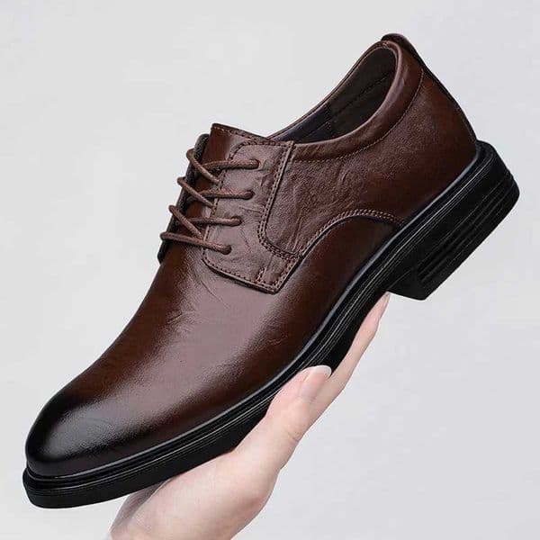 Brand Genuine Leather Shoes Anti-Slip Black Brown Thick Sole Mens Casual Business Shoes Size 50 Social Common Cowhide On Sale W250808