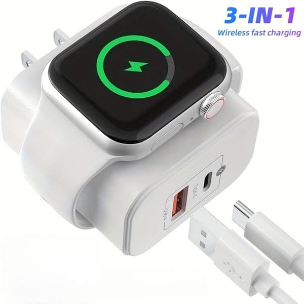 2026 New Gan Wall Charger: 23W Tri-Power Usb-C + outdoor Wireless Watch Charging Hub Free Shipping