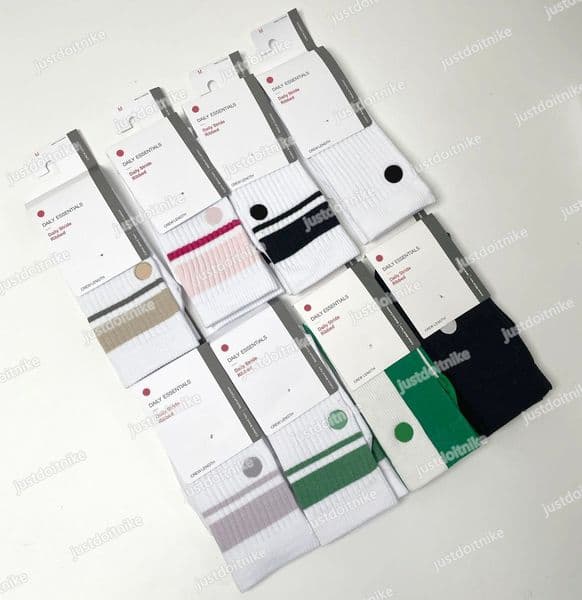 Three pairs of yoga socks, long socks, women's sports socks, soft and breathable running socks, and colorful striped sports socks