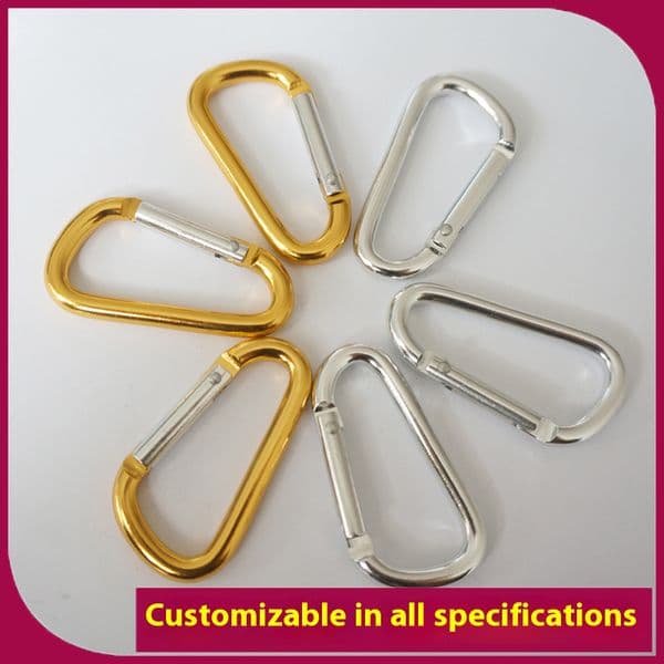 Compact and practical round wire No. 5 D-shaped climbing hook in a variety of colors, perfect for hanging keys and connecting equipment