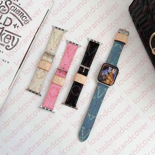 Denim Canvas Watch Band Designer Apple Watch Straps for Apple Watch Series 10 9 8 7 6 5 4 3 SE Ultra 2 Bands 49mm 38mm 40mm 41mm 44 MM 45mm 42mm 46MM iWatch band Smart Straps