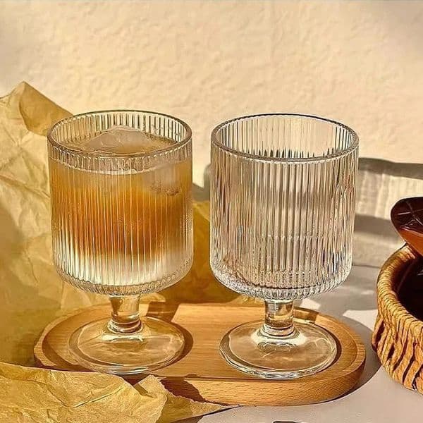 210ml/340ml Exquisite Latte Coffee Cup Cocktail Glass Ice Cream Cup Dessert Cup Champagne Glass Party Transparent Beverage Mug 250807