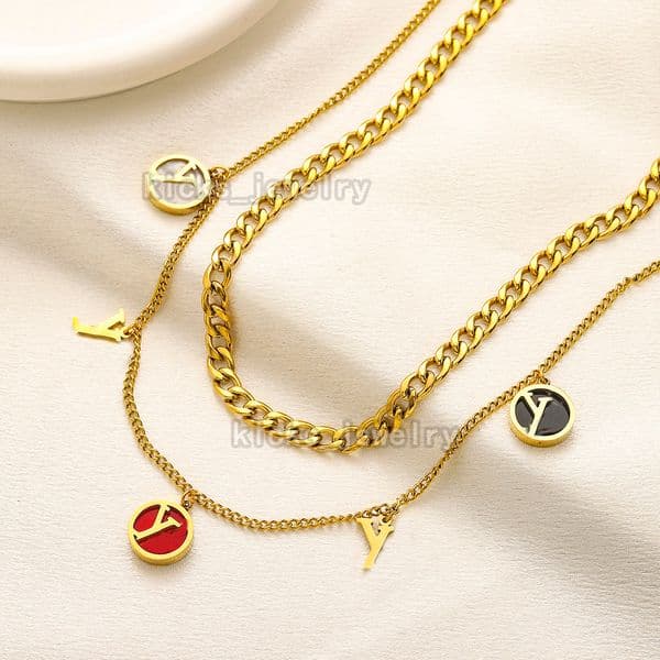 20 classic designer thick chain necklaces, letter pendants, daily wear, fashionable and stylish matching, holiday gifts