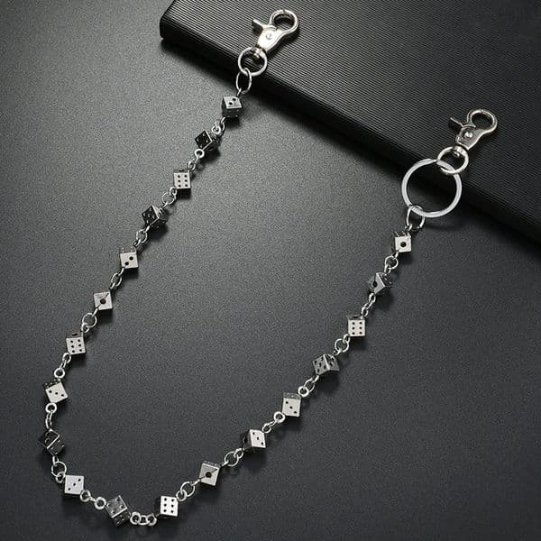 Punk Style Metal Dice Chain Belt for Men Hip Hop Gothic Pants Chain Retro Punk Waist Chain 250807
