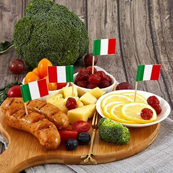 100Pcs Small Italy Toothpick Flag Creative Italian Cupcake Toppers Stick Banners for Party Celebration Decor 250804